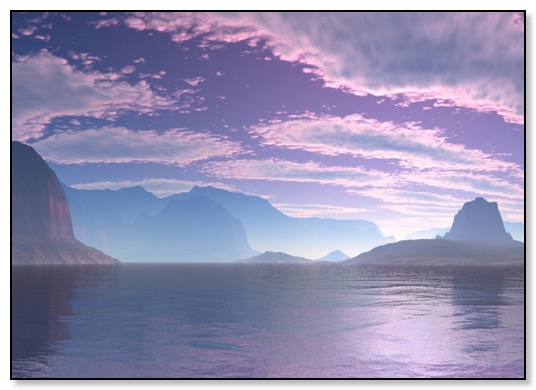 Crescent Bay on the planet Gingezel science fiction art by Gingeze.